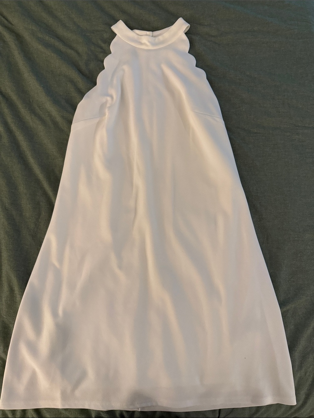 I.N. San Francisco White Scalloped Halter Mini Dress